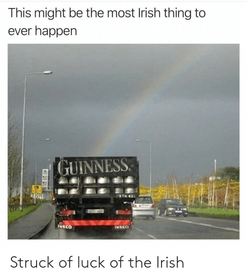 Rainbow over Guinness truck meme