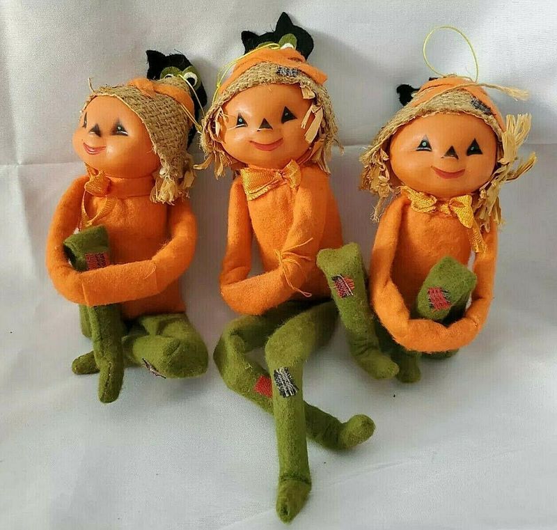 Rare Pumpkin Head Scarecrow Figures