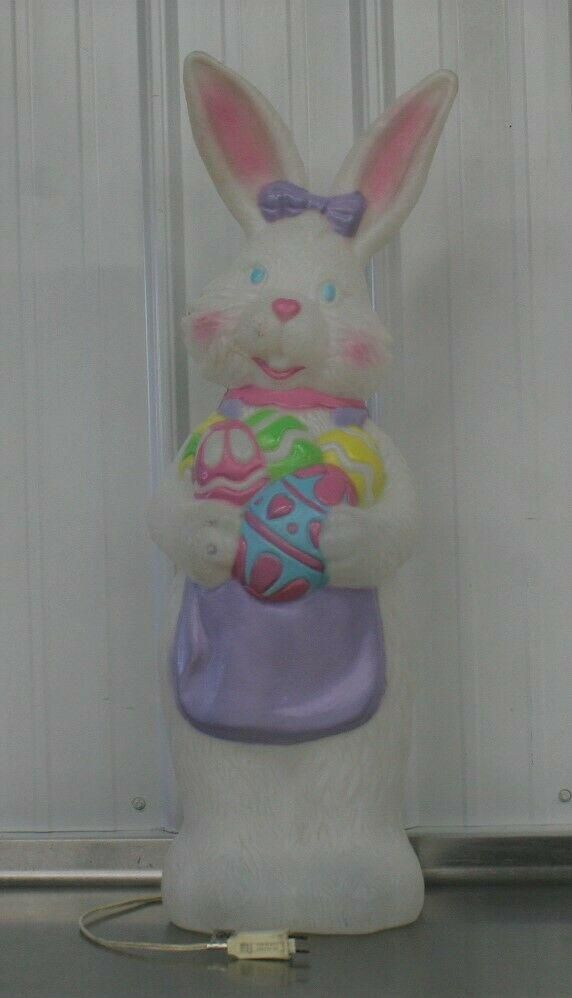 VINTAGE EASTER BASKET WITH PIXIE BUNNY & CHICK PINK VERY CUTE JAPAN 