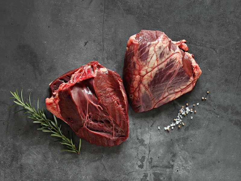Raw beef heart