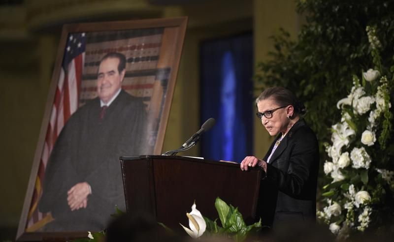 RBG at Antonin Scalia's memorial service
