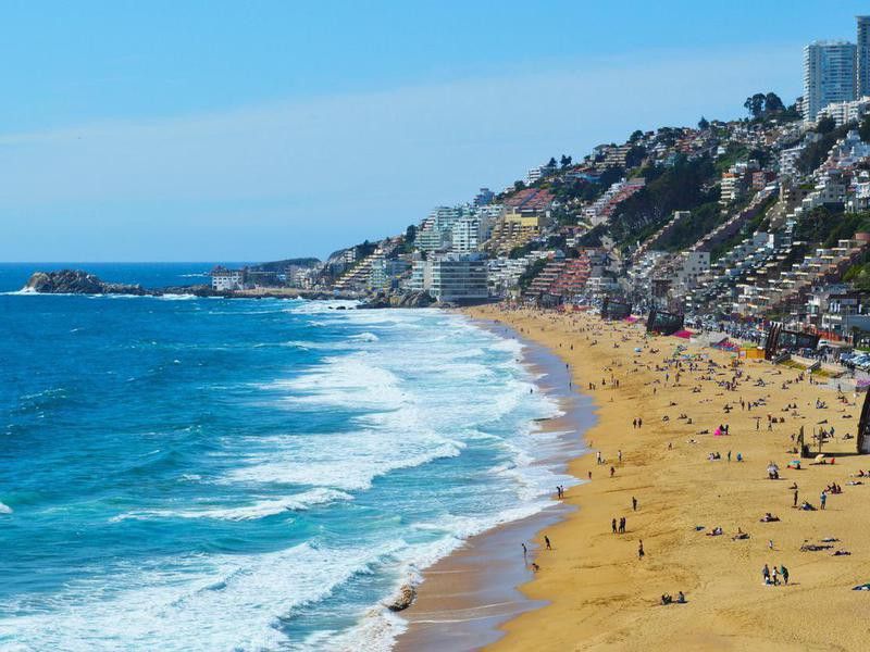 Reñaca Beach in Viña del Mar, Chile