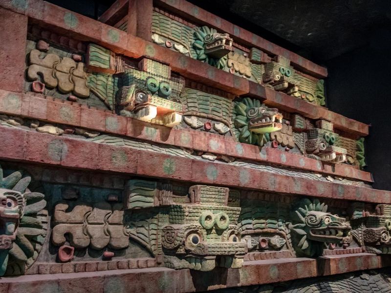 Replica of Teotihuacan Temple at National Museum of Anthropology (Museo Nacional de Antropologia, MNA) - Mexico City, Mexico
