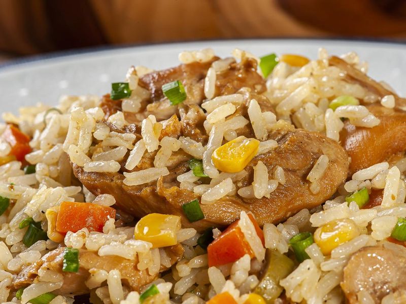 Rice with chicken, typical Brazilian food - Galinhada