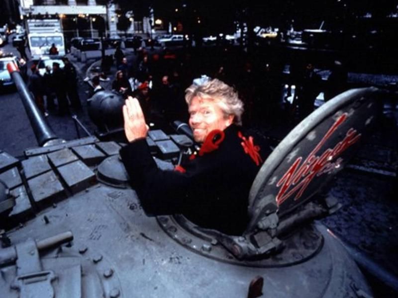 Richard Branson's tank in Times Square