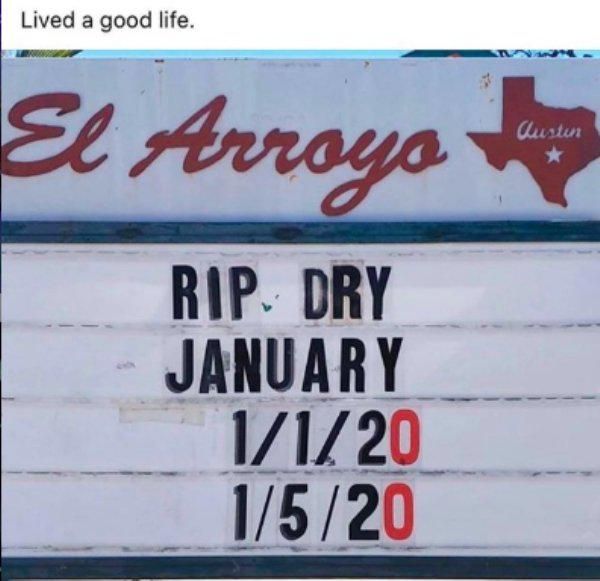 RIP dry January
