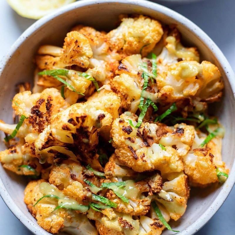 Roasted Cauliflower With Toasted Pine Nuts