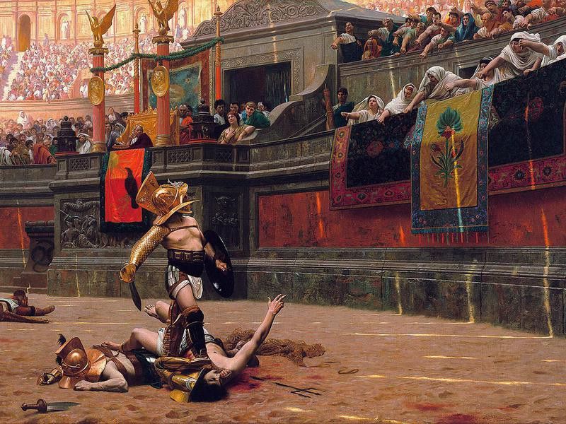 Roman gladiator fight
