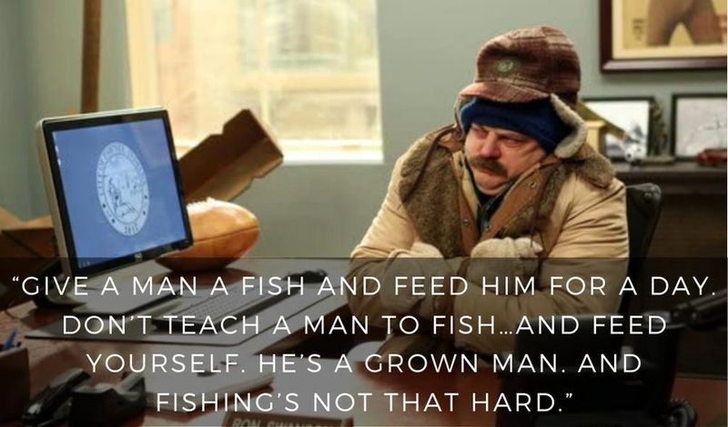 Ron Swanson fishing quote