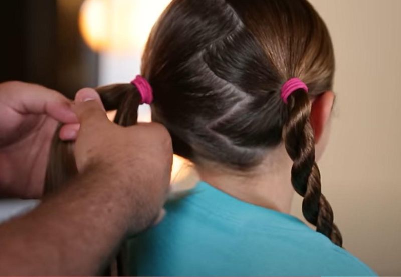 Rope braid pigtails for kids