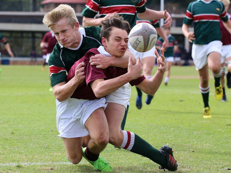 Rugby players during a match
