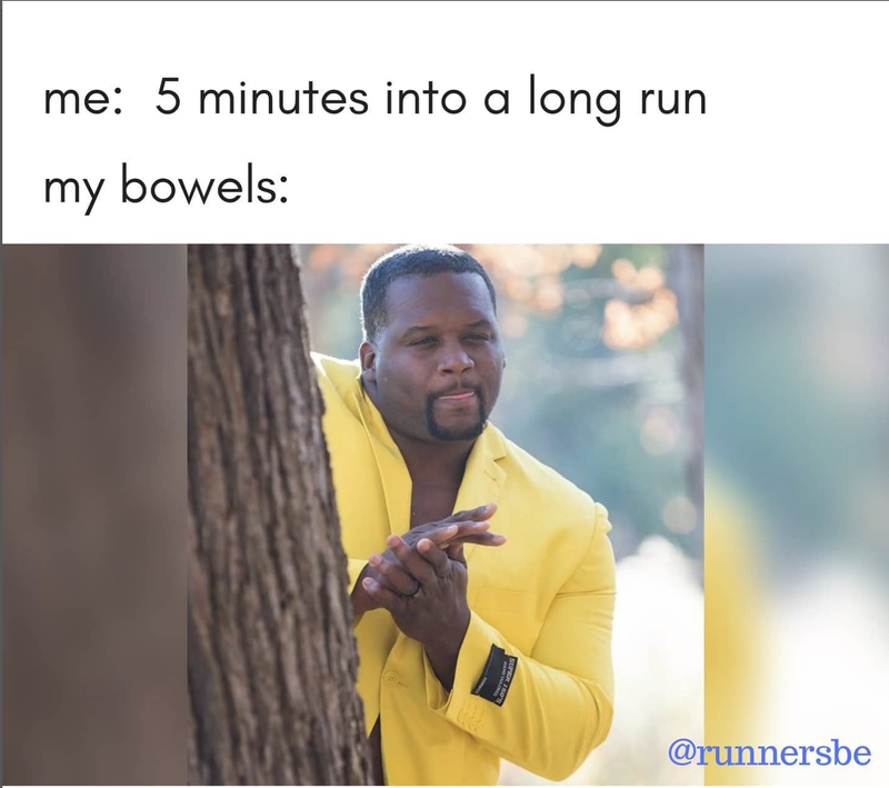 Running and bowel movements meme