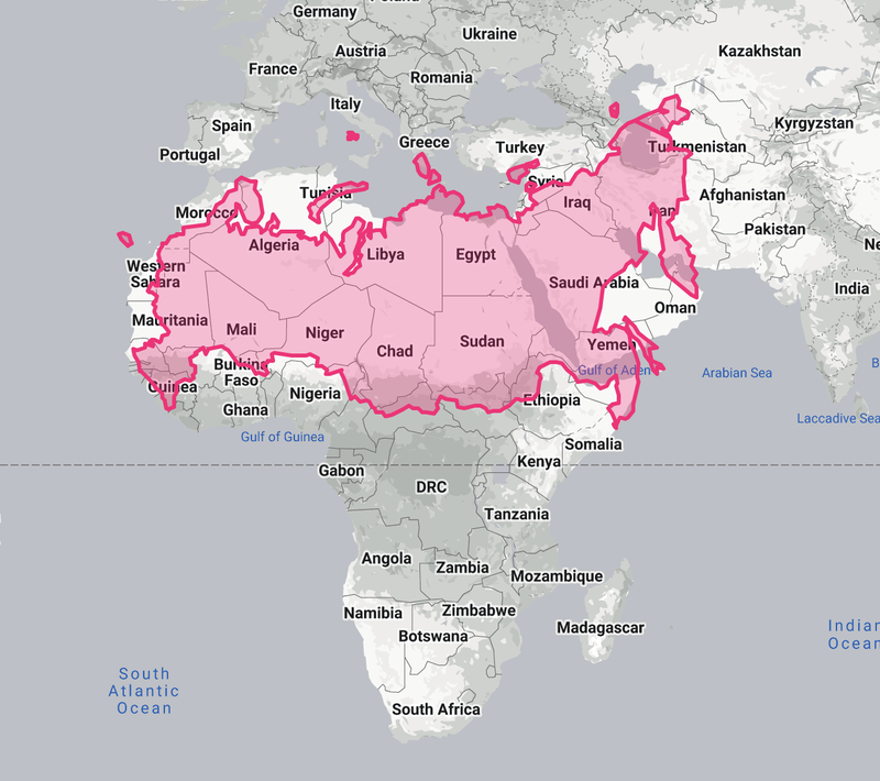 Russia compared to Africa on a map