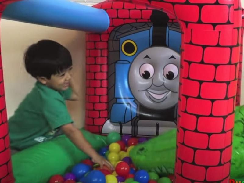 Ryan playing with Thomas the Train