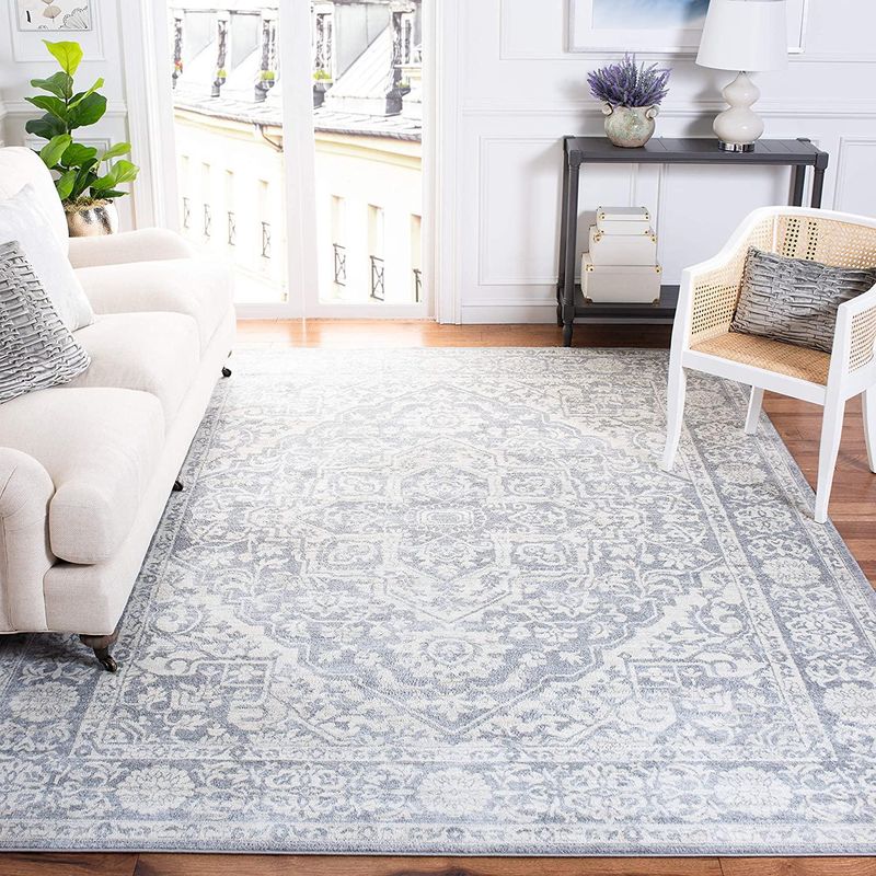 SAFAVIEH Brentwood Collection 9' x 12' Light Grey/Ivory Rug