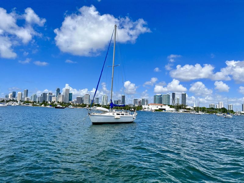 Sailboat in Miami harbor