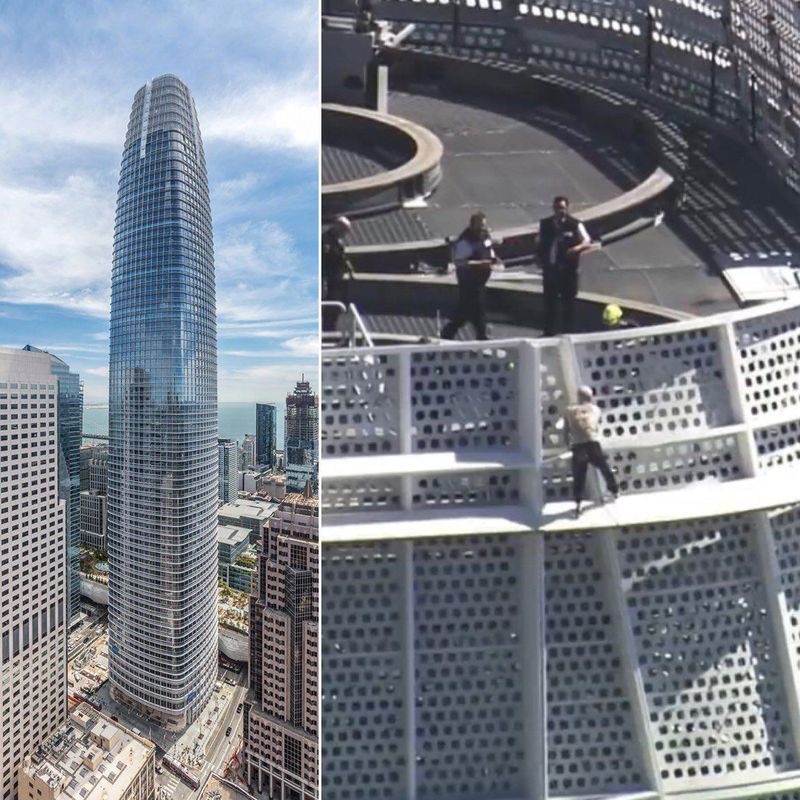 Salesforce Tower and the free climber arrested