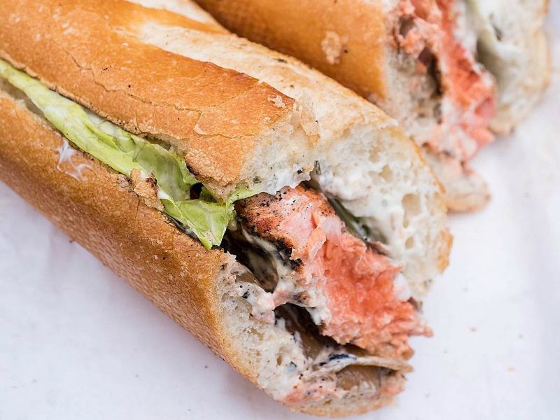 Salmon sandwich at Market Grill