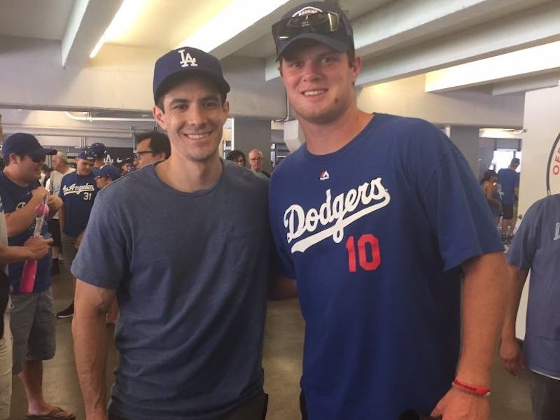 Sam Darnold at a Los Angeles Dodgers game