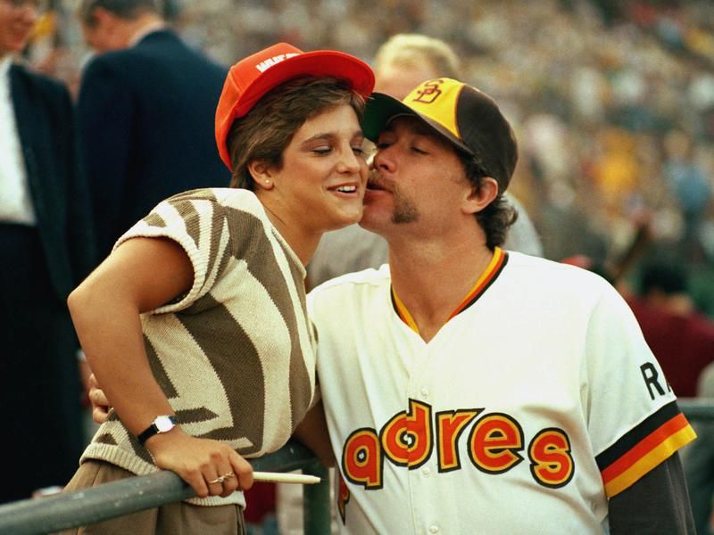 San Diego Padres pitcher Rich "Goose" Gossage and Mary Lou Retton in 1984