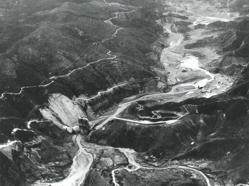 San Francisquito Canyon after St. Francis Dam collapse