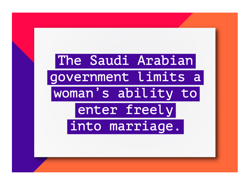 Saudi Arabian marriage practices are regulated by the government