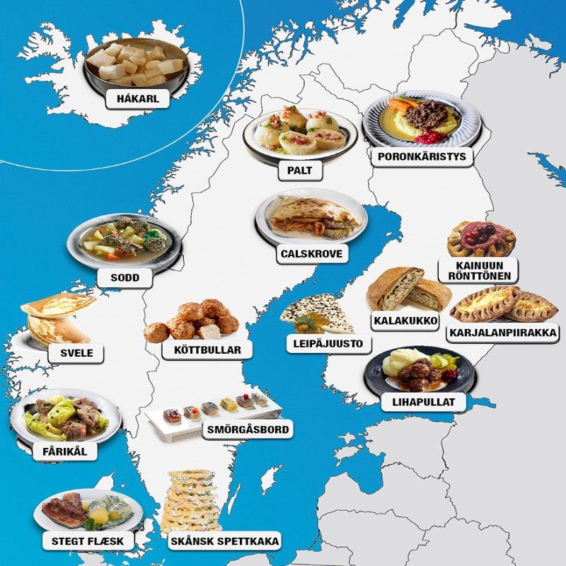 Scandinavian food map