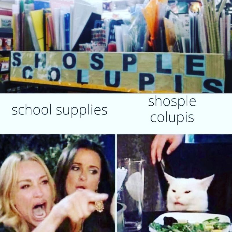 school supplies meme