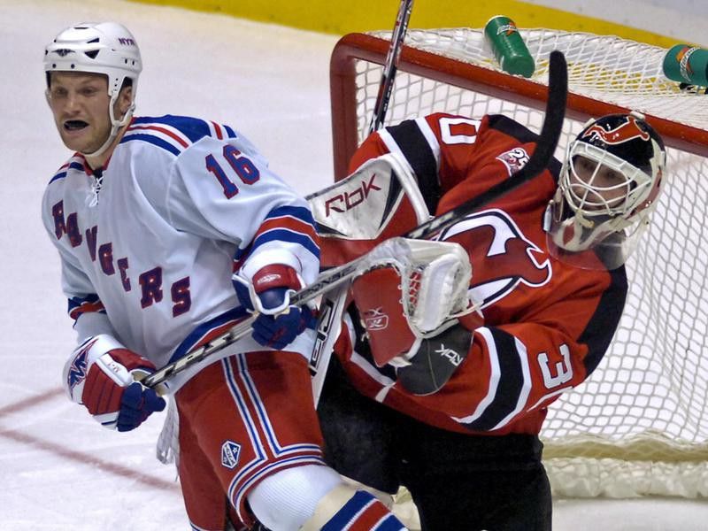 Sean Avery, left, and Martin Brodeur
