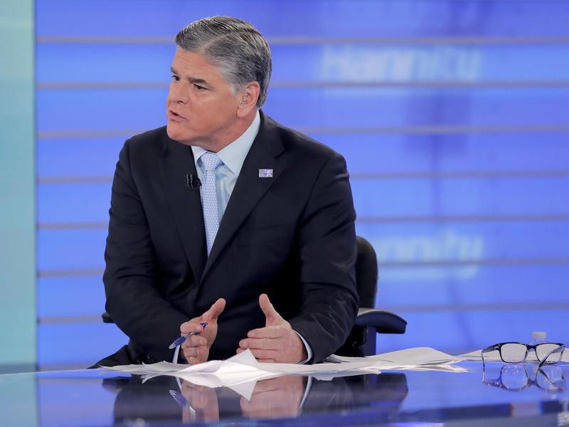 Sean Hannity of Fox News engaged in interview