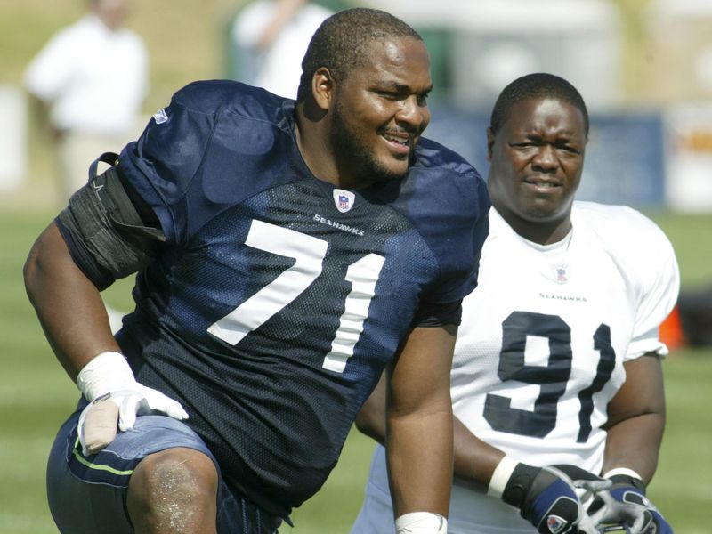 Seattle Seahawks offensive tackle Walter Jones looks out