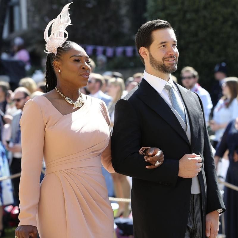 Serena Williams and Alexis Ohanian attending Meghan Markle's wedding