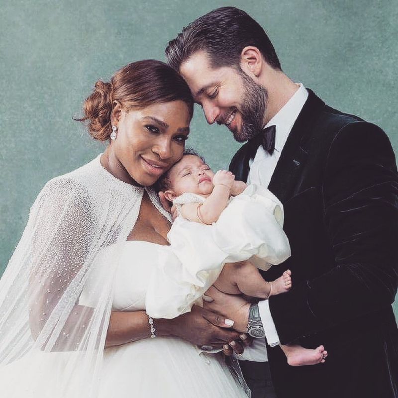 Serena Williams and Alexis Ohanian together with baby