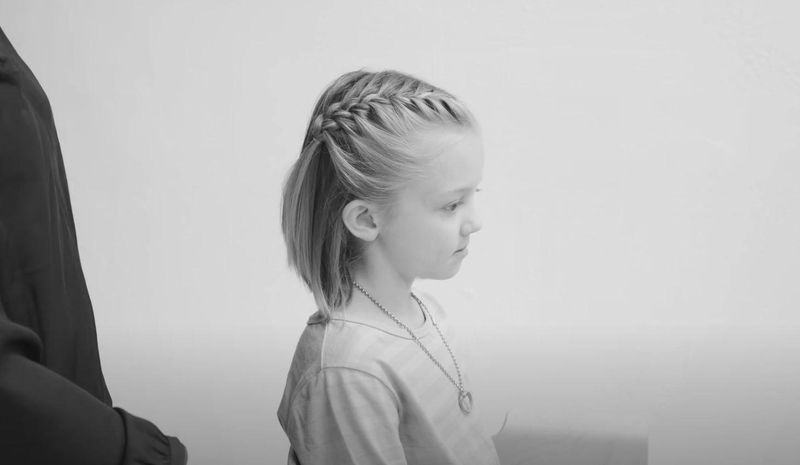 Short, braided hairstyle for girls