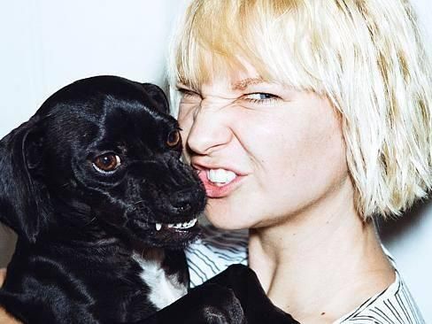 Sia with dog