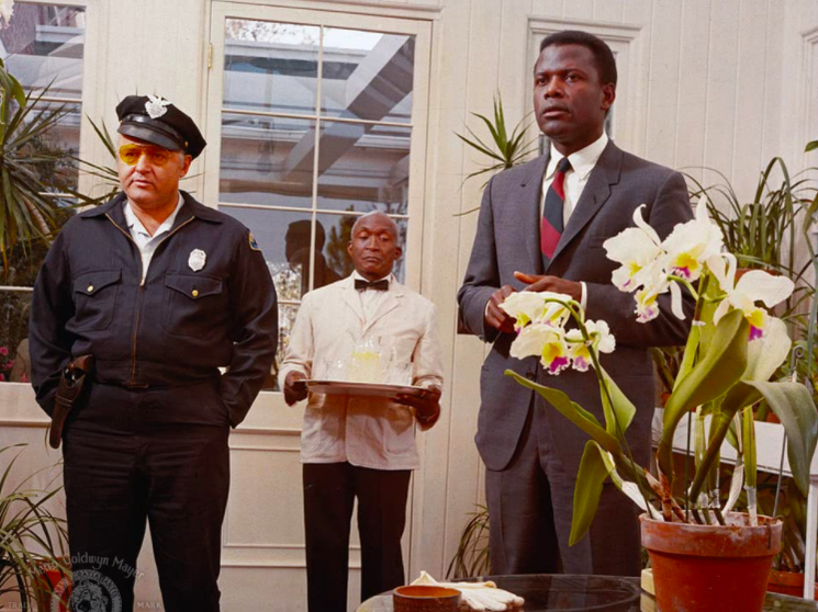 Sidney Poitier, Rod Steiger, and Jester Hairston in In the Heat of the Night
