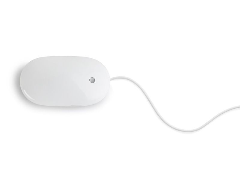 Simple white optical mouse with no buttons