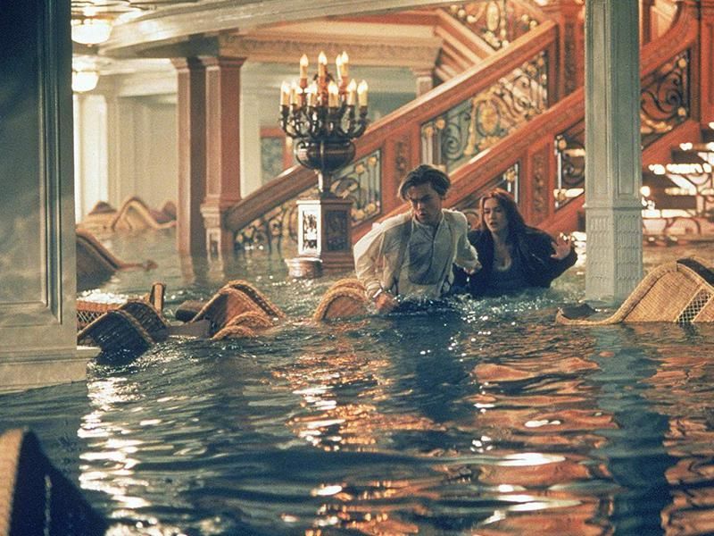 Sinking of the Titanic from "Titanic" with Leonardo DiCaprio