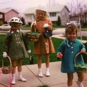 Sisters dressed for Easter