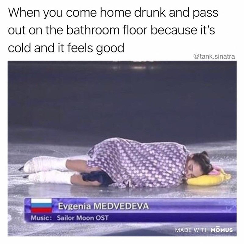Sleeping on ice meme