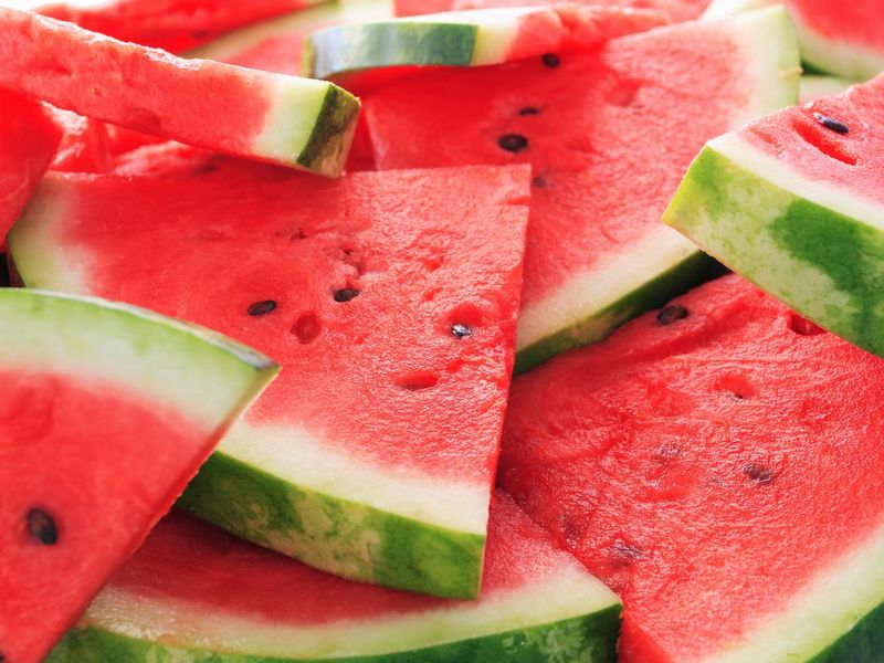 Sliced watermelons
