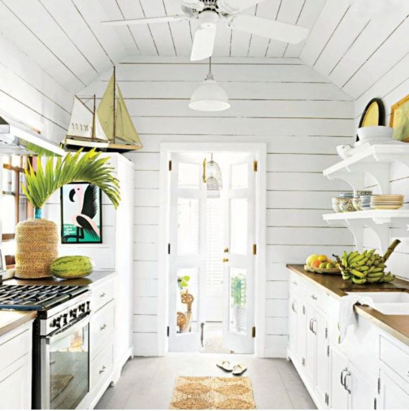 Small kitchen with shiplap