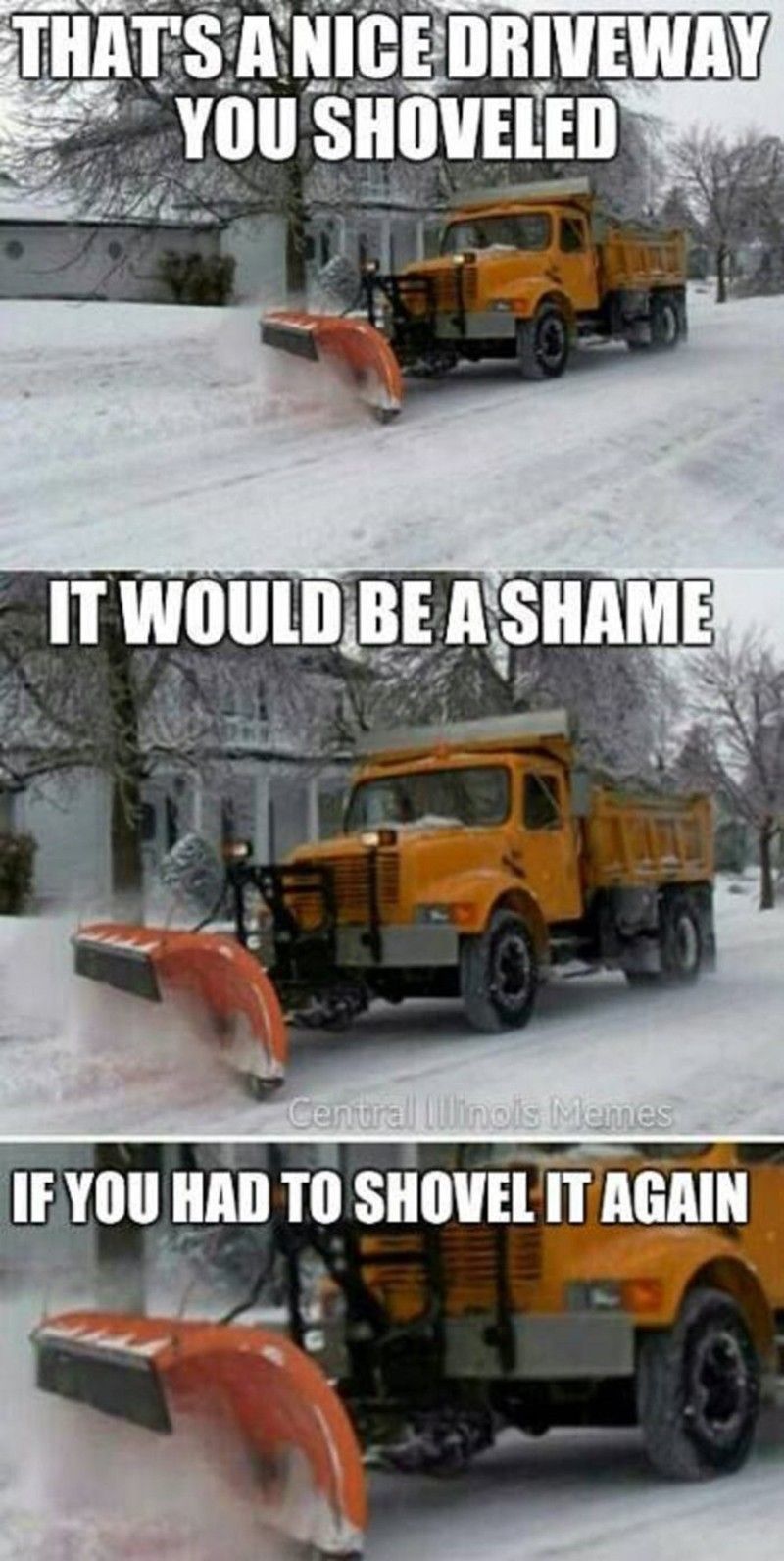 Snow plowing meme