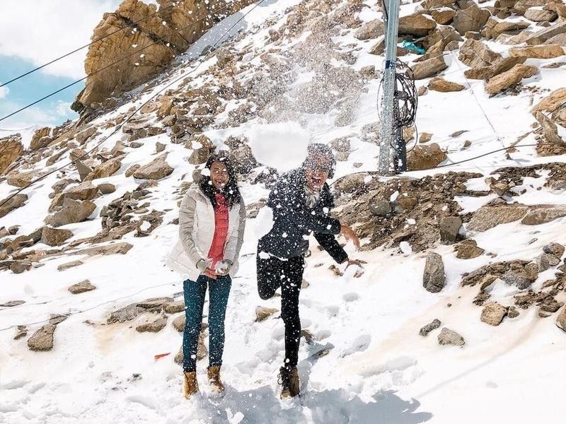 Snowball fight in Ladakh, India