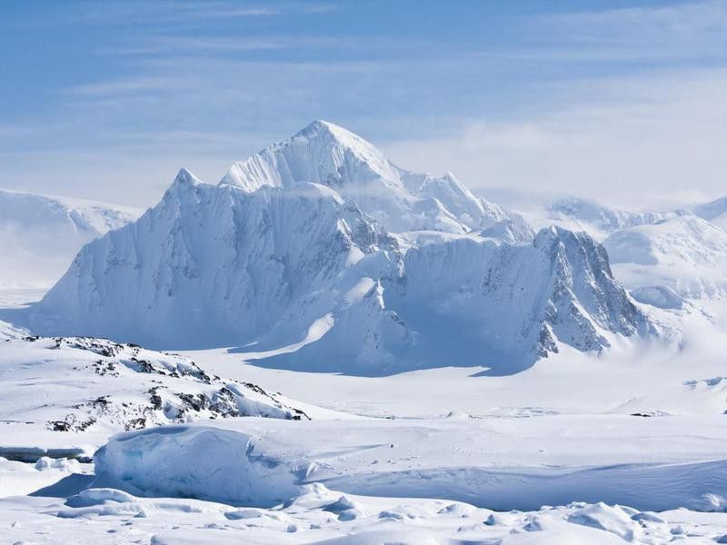 Snowy peaks in Antarctica