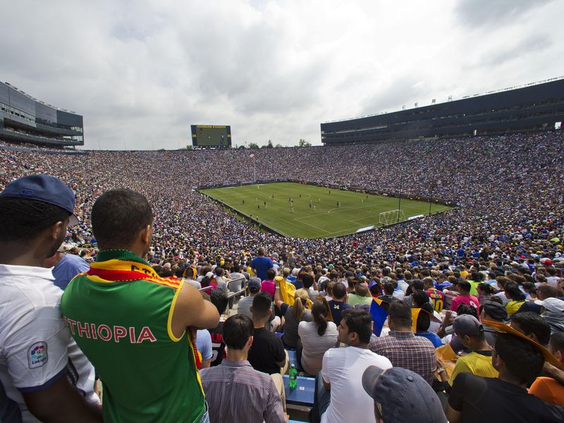 Soccer match between Real Madrid and Chelsea at Michigan Stadium in Ann Arbor, Michigan