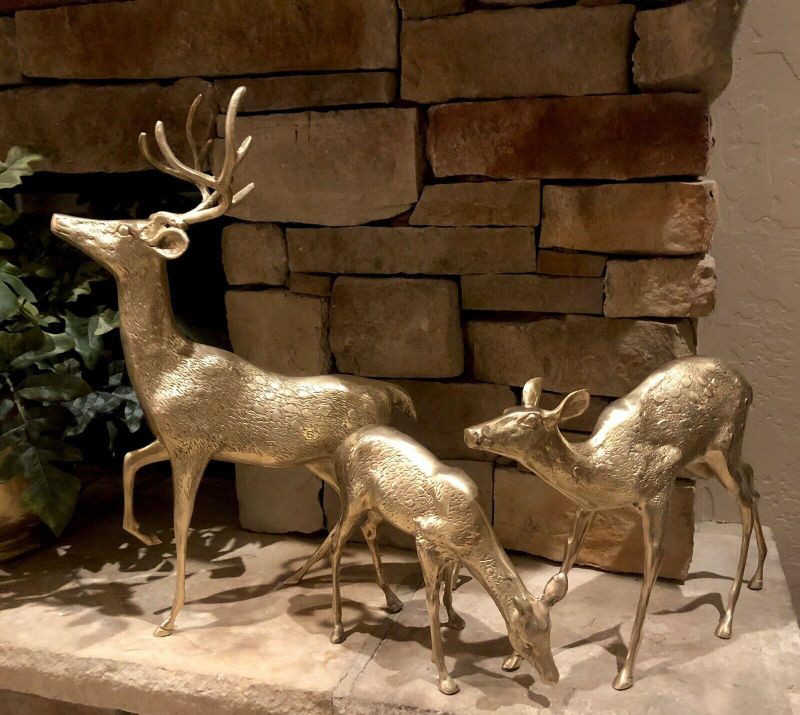 Solid brass deer decorations