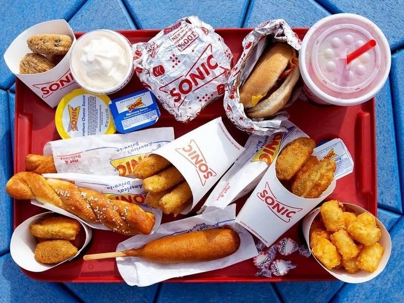 Sonic tray of food