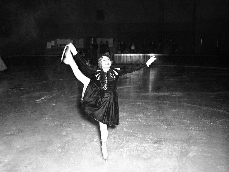 Sonja Henie performing on ice