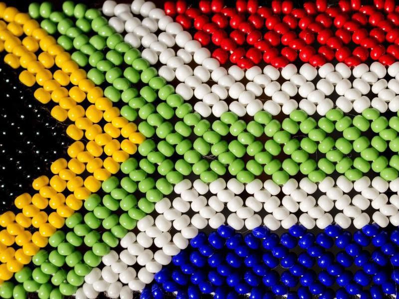 South African flag made from Zulu beads